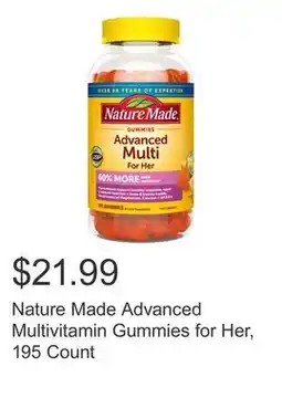 Costco Nature Made Advanced Multivitamin Gummies for Her, 195 Count offer