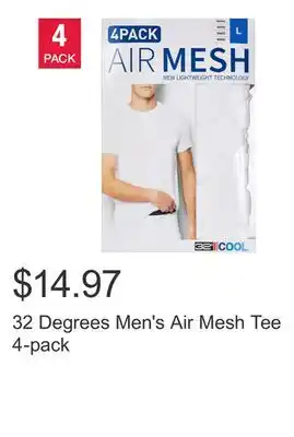 Costco 32 Degrees Men's Air Mesh Tee 4-pack offer