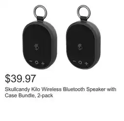 Costco Skullcandy Kilo Wireless Bluetooth Speaker with Case Bundle, 2-pack offer
