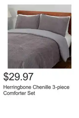 Costco Herringbone Chenille 3-piece Comforter Set offer