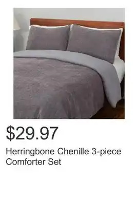 Costco Herringbone Chenille 3-piece Comforter Set offer