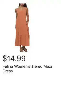 Costco Felina Women's Tiered Maxi Dress offer