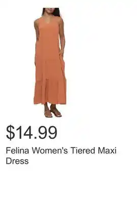 Costco Felina Women's Tiered Maxi Dress offer