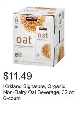 Costco Kirkland Signature, Organic Non-Dairy Oat Beverage, 32 oz, 6-count offer