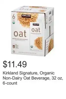 Costco Kirkland Signature, Organic Non-Dairy Oat Beverage, 32 oz, 6-count offer