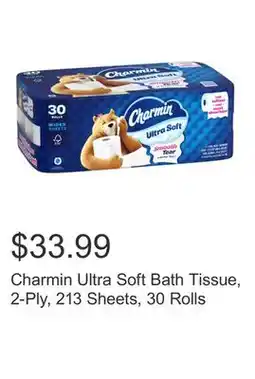 Costco Charmin Ultra Soft Bath Tissue, 2-Ply, 213 Sheets, 30 Rolls offer