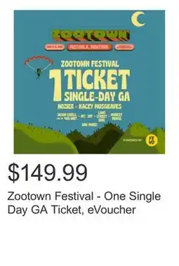 Costco Zootown Festival - One Single Day GA Ticket, eVoucher offer