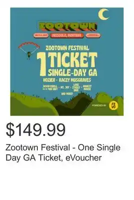 Costco Zootown Festival - One Single Day GA Ticket, eVoucher offer