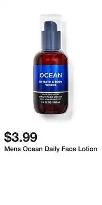 Bath & Body Works Mens Ocean Daily Face Lotion offer