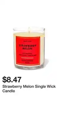 Bath & Body Works Strawberry Melon Single Wick Candle offer