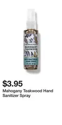 Bath & Body Works Mahogany Teakwood Hand Sanitizer Spray offer