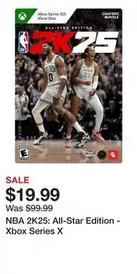 Game Stop NBA 2K25: All-Star Edition - Xbox Series X offer