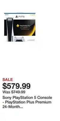 Game Stop Sony PlayStation 5 Console - PlayStation Plus Premium 24-Month Subscription Bundle offer