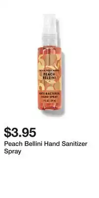 Bath & Body Works Peach Bellini Hand Sanitizer Spray offer