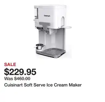 Belk Cuisinart Soft Serve Ice Cream Maker offer