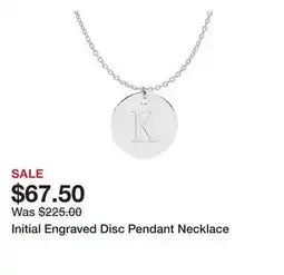 Belk Initial Engraved Disc Pendant Necklace offer