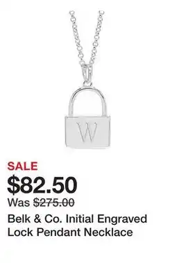 Belk Belk & Co. Initial Engraved Lock Pendant Necklace offer