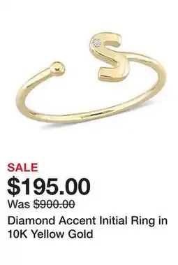 Belk Diamond Accent Initial Ring in 10K Yellow Gold offer