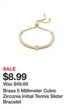 Belk Brass 5 Millimeter Cubic Zirconia Initial Tennis Slider Bracelet offer