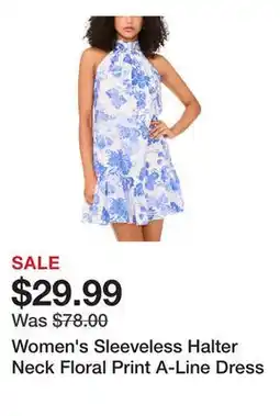 Belk Women's Sleeveless Halter Neck Floral Print A-Line Dress offer
