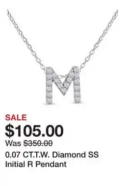 Belk 0.07 CT.T.W. Diamond SS Initial R Pendant offer