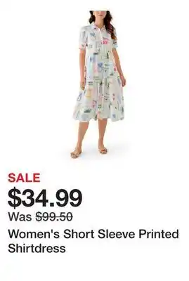 Belk Women's Short Sleeve Printed Shirtdress offer