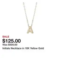 Belk Initials Necklace in 10K Yellow Gold offer