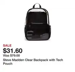 Belk Steve Madden Clear Backpack with Tech Pouch offer