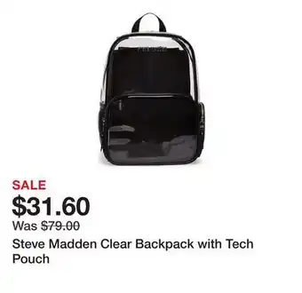 Belk Steve Madden Clear Backpack with Tech Pouch offer