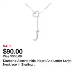 Belk Diamond Accent Initial Heart And Letter Lariat Necklace In Sterling Silver offer