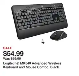 Office Depot Logitech MK540 Advanced Wireless Keyboard and Mouse Combo, Black offer