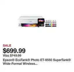 Office Depot Epson EcoTank Photo ET-8550 SuperTank Wide-Format Wireless Inkjet All-In-One Color Printer offer