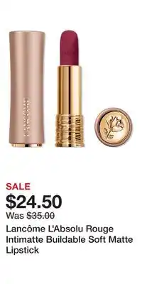 Ulta Beauty Lancôme L'Absolu Rouge Intimatte Buildable Soft Matte Lipstick offer