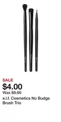 Ulta Beauty e.l.f. Cosmetics No Budge Brush Trio offer