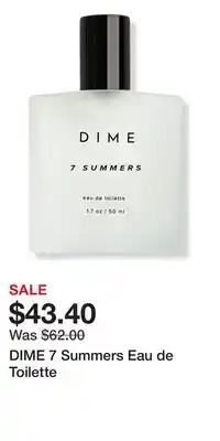 Ulta Beauty DIME 7 Summers Eau de Toilette offer