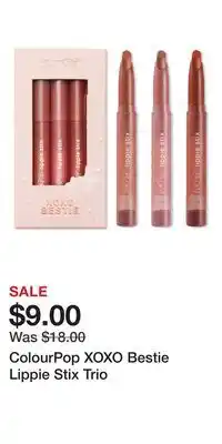 Ulta Beauty ColourPop XOXO Bestie Lippie Stix Trio offer