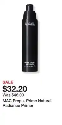 Ulta Beauty MAC Prep + Prime Natural Radiance Primer offer