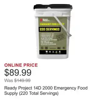 Costco Ready Project 14D 2000 Emergency Food Supply (220 Total Servings) offer