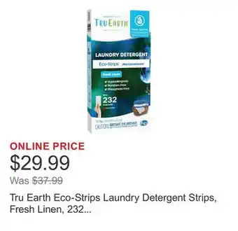 Costco Tru Earth Eco-Strips Laundry Detergent Strips, Fresh Linen, 232 Loads, 116 Strips offer