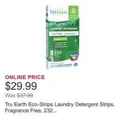 Costco Tru Earth Eco-Strips Laundry Detergent Strips, Fragrance Free, 232 Loads, 116 Strips offer