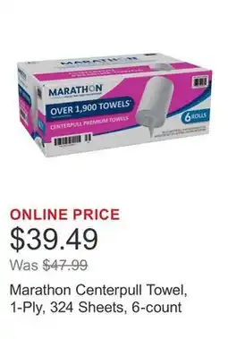 Costco Marathon Centerpull Towel, 1-Ply, 324 Sheets, 6-count offer