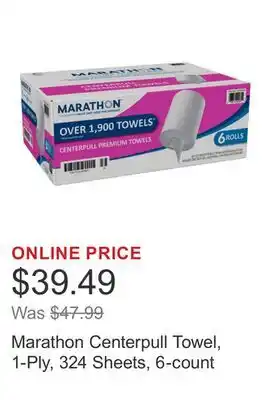 Costco Marathon Centerpull Towel, 1-Ply, 324 Sheets, 6-count offer