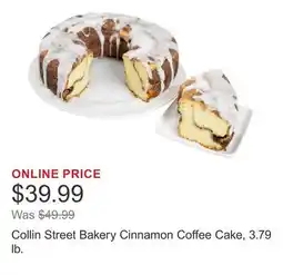 Costco Collin Street Bakery Cinnamon Coffee Cake, 3.79 lb offer
