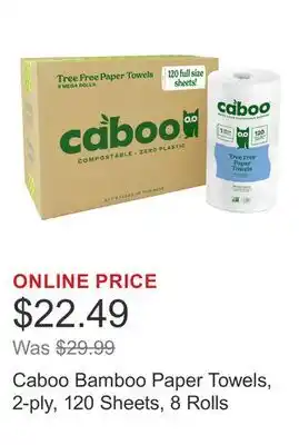 Costco Caboo Bamboo Paper Towels, 2-ply, 120 Sheets, 8 Rolls offer