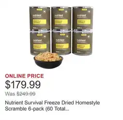 Costco Nutrient Survival Freeze Dried Homestyle Scramble 6-pack (60 Total Servings) offer