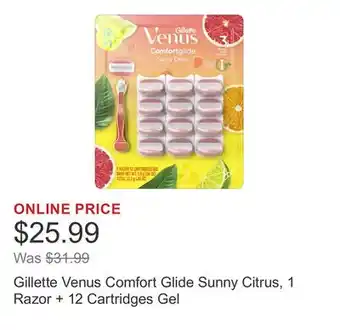 Costco Gillette Venus Comfort Glide Sunny Citrus, 1 Razor + 12 Cartridges Gel offer