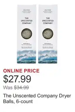 Costco The Unscented Company Dryer Balls, 6-count offer