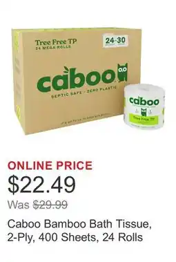 Costco Caboo Bamboo Bath Tissue, 2-Ply, 400 Sheets, 24 Rolls offer