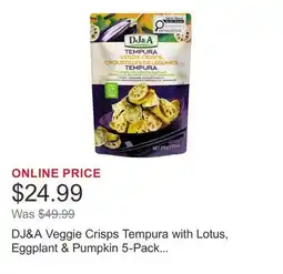 Costco DJ&A Veggie Crisps Tempura with Lotus, Eggplant & Pumpkin 5-Pack (9.52oz each) offer
