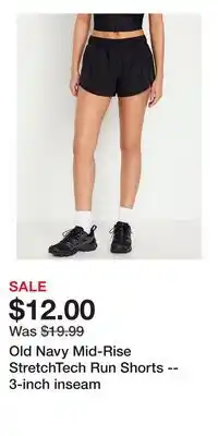 Old Navy Old Navy Mid-Rise StretchTech Run Shorts -- 3-inch inseam offer